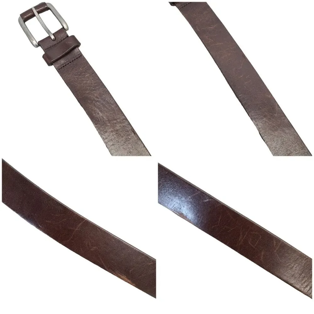 J&M 1850 Johnston & Murphy Brown Leather Belt Made in USA Size 34